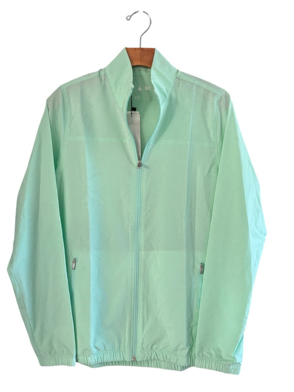 Adidas Essentials Women’s Mint Green Lightweight Full-Zip Jacket M NWT